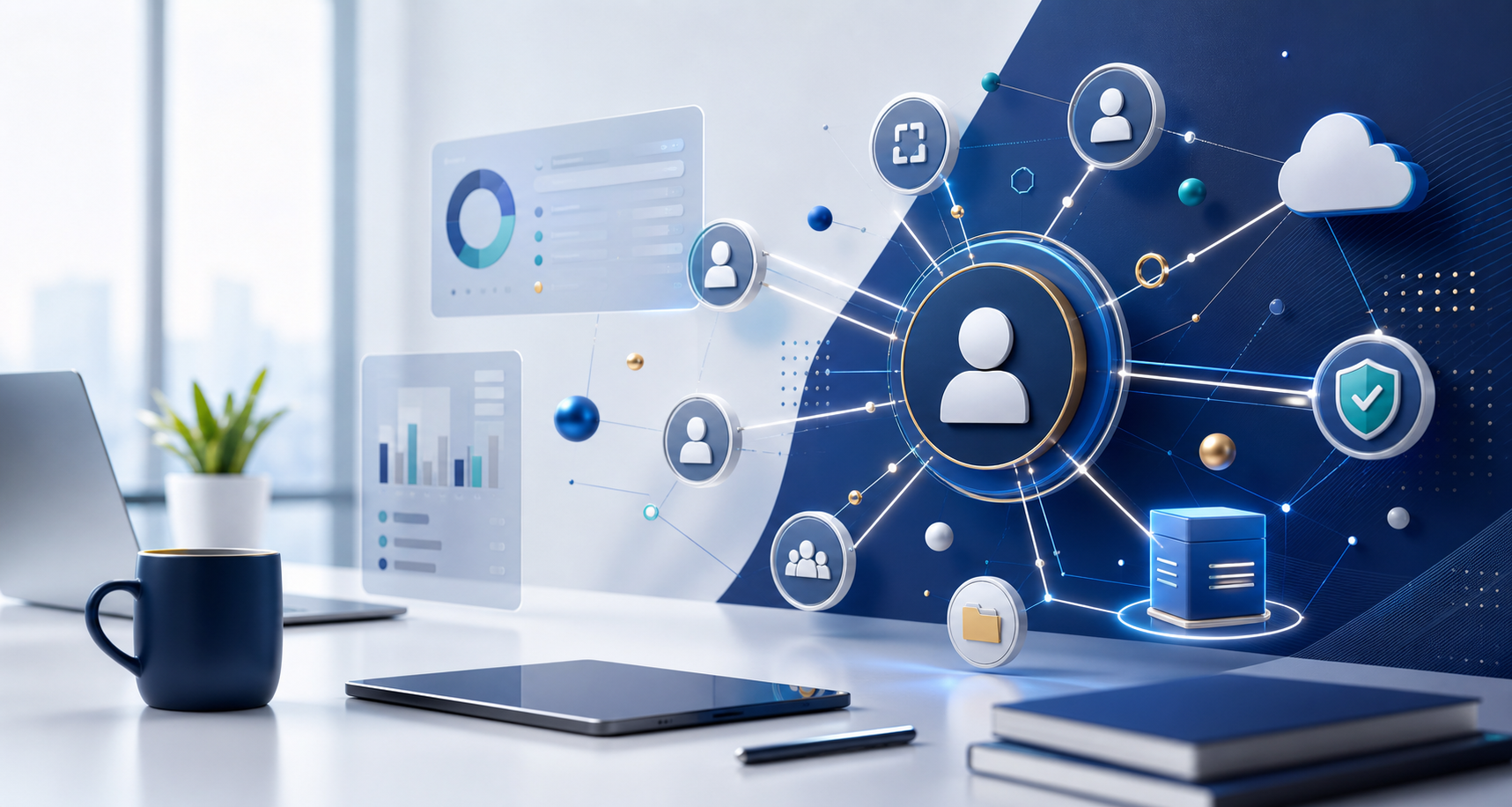Identity and access management network illustration